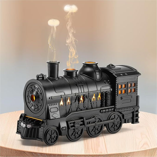 Train Diffuser 300ml, Aromatherapy Diffuser Cool Mist Ultrasonic Aroma Train Diffuser with Remote Control 2 Light 2 Mist Mode Auto Shut-Off for Bedroom Office Hotel(Black) - Bloomnest