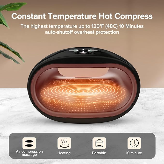 AERLANG Hand Massager Hand Massage Machine with Heat and Compression Birthday Gifts for Women Husband Gifts Electric Hand Massager for Arthritis and Carpal Tunnel Cordless Massagers