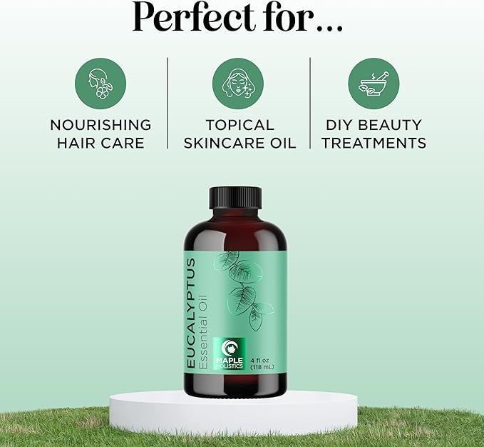 Pure Eucalyptus Essential Oil 4oz Invigorating Home Spa Aromatherapy and Natural Bath Oil - Eucalyptus Oil for Diffuser Dry Scalp Care and DIY Skin Care - Bloomnest