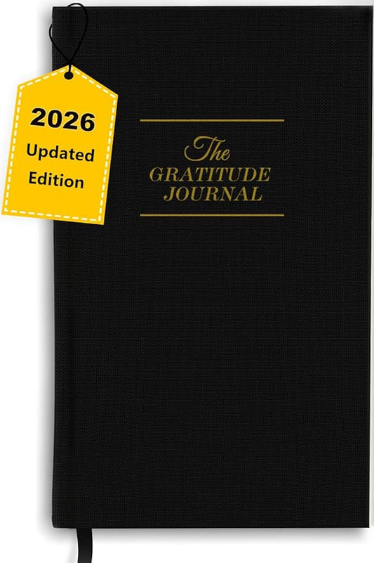 The Original Gratitude Journal with Inspiring Prompts & Quotes for Mindfulness, Reflection & Personal Growth - Daily Wellness Journal for Men & Women - Luxurious Linen Black Cover Bloomnest