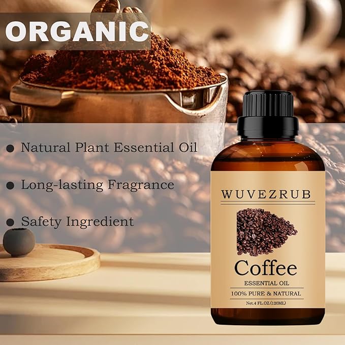 Coffee Essential Oil 120ML, 100% Pure and Natural for Aromatherapy Diffuser - 4 Fl Oz WUVEZRUB