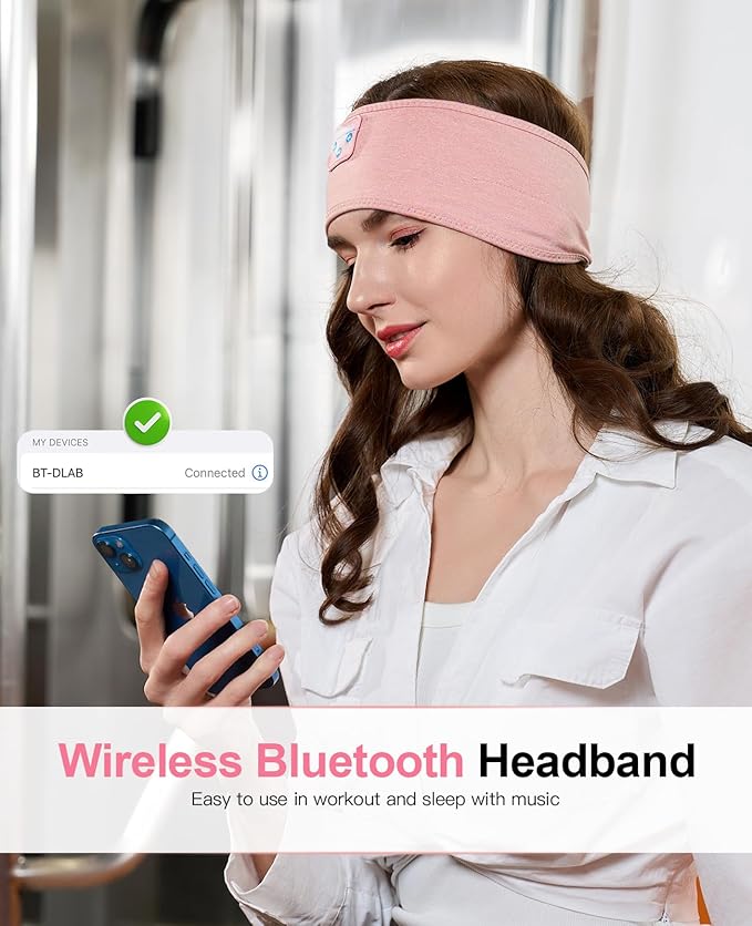 Sleep Headband - Bluetooth Sleeping Headphones for Side Sleepers, Wireless Eye Mask Tech Gadgets Gifts for Women & Men - Bloomnest