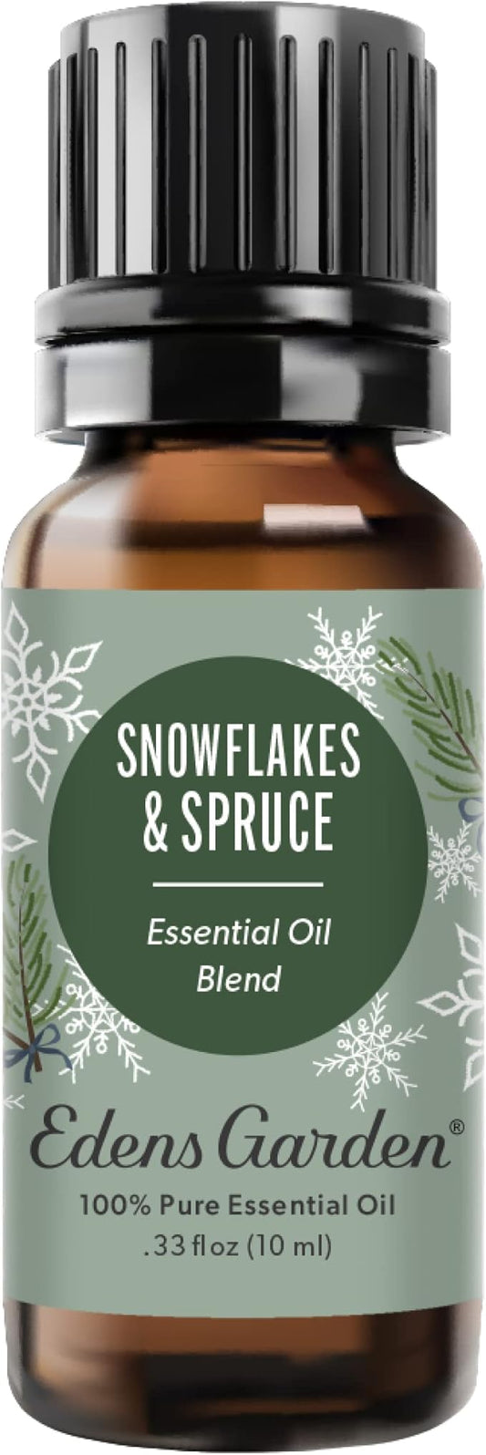 Edens Garden Snowflakes & Spruce Essential Oil Blend- 100% Pure Premium Grade, Undiluted, Natural, Therapeutic, Aromatherapy, The Best for Diffusing, Candle, Laundry, Humidifiers 10 ml (.33 fl oz) - Bloomnest