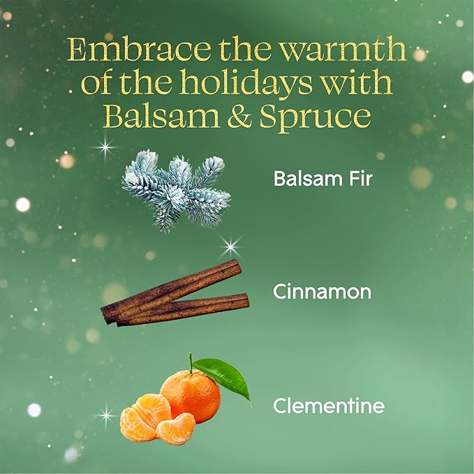 Glade 3-Wick Scented Candle Jar, Balsam & Spruce, Air Freshener Infused with Essential Oils, 6.8 Oz, 3 Count - Bloomnest