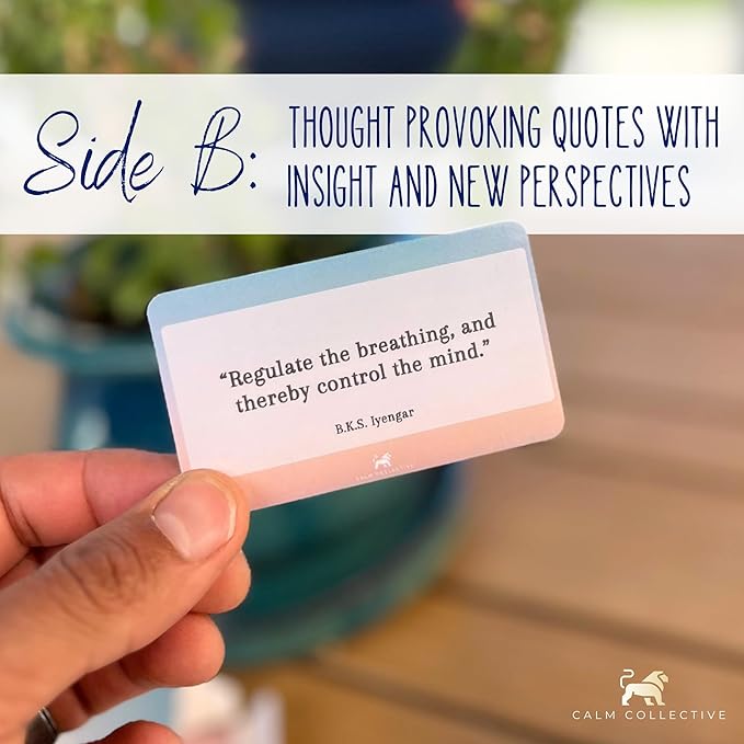 Calm Collective 52 Breathwork Cards - Vagus Nerve Breathing Exercises for Anxiety Relief, Emotional Regulation, & Cortisol Manager - Biohack Mental Health & Relaxation Gift (Travel Size) CalmCollective