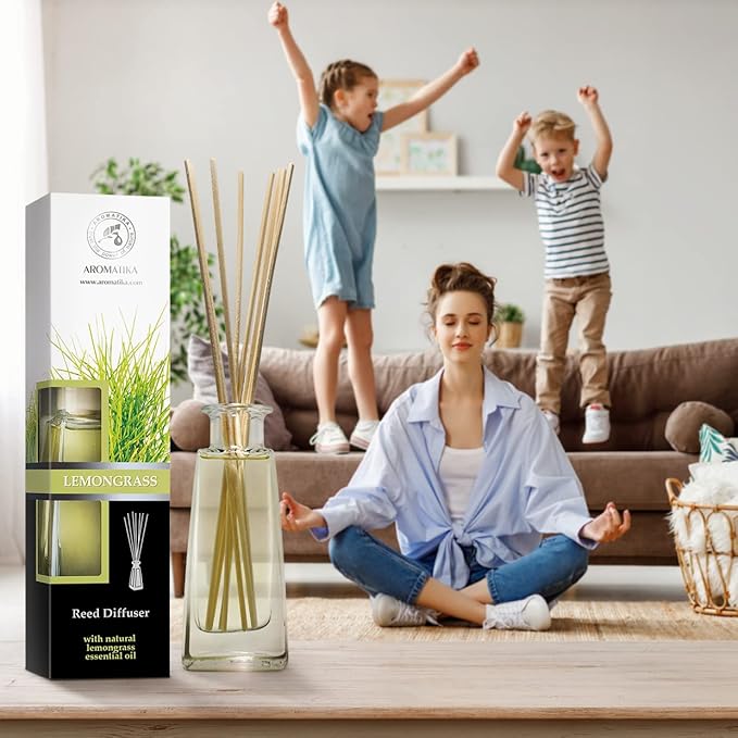 Lemongrass Oil Diffuser - Scented Reed Diffuser - Alcohol Free - Gift Set - Best for Aromatherapy - Room Air Freshener - Bloomnest