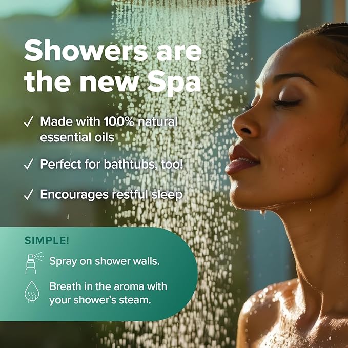 MOXE Eucalyptus Oil Shower Mist, Spa Steam Spray, Certified Natural 100% Essential Oils, Made in USA, Aromatherapy, Sinus Congestion Relief, Tension Relief (8oz) - Bloomnest
