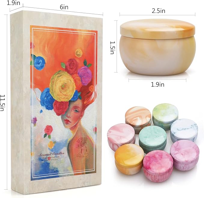 Scented Candles Gifts for Women, 8 Pack Candles for Home Scented, 8% Essential Oil Soy Candle, Stress Relief Gifts for Women, Aromatherapy Candle Set for Birthday, Thanksgiving - Bloomnest