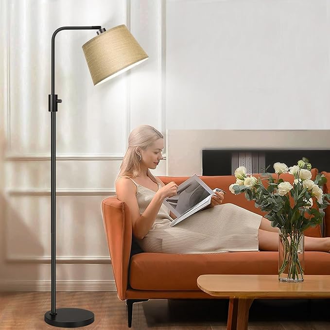 Nintiue Dimmable Floor Lamp, 1000 LM LED Edison Bulb Included, Arc Floor Lamps for Living Room Modern Standing Lamp Tall Lamps for Living Room Bedroom-Champagne - Bloomnest