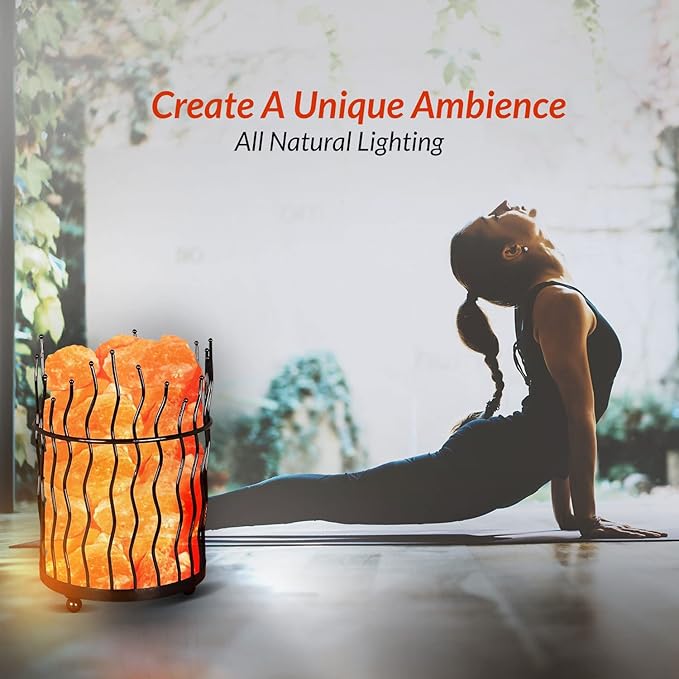 Himalayan Glow Salt Lamp - Multi-color USB Himalayan Salt Lamp with Dimmer Control | LED Bulb | Plastic Base | Amber Glow, Idle for Gift, Decor & Desk - Bloomnest
