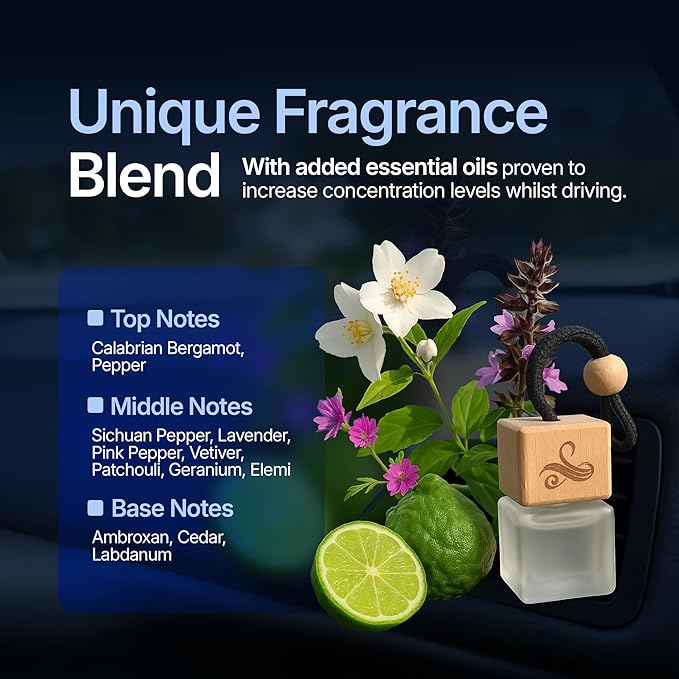 Solvere Diffuser with Vent Clip | Strong Automotive Freshener Long Lasting | Powerful Car Fresheners for Men with Odour Eliminating Technology | Luxury Air Freshener by Perfa - Bloomnest