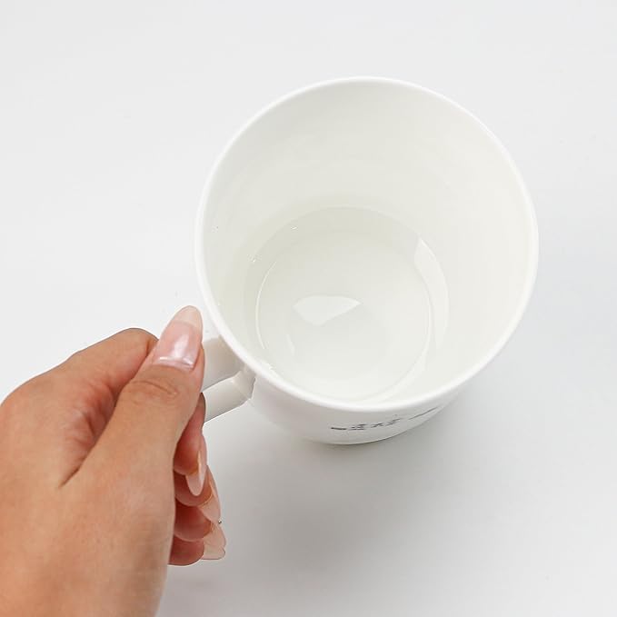 17oz 500ml Chinese Mug Bone China Coffee Teacup with Lid, Small Teapot, High Hand Blown Porcelain Covered Infuser Set for Asian Loose Leaf Gongfu Tea Blue Flower Brewing System for Office Travel Home