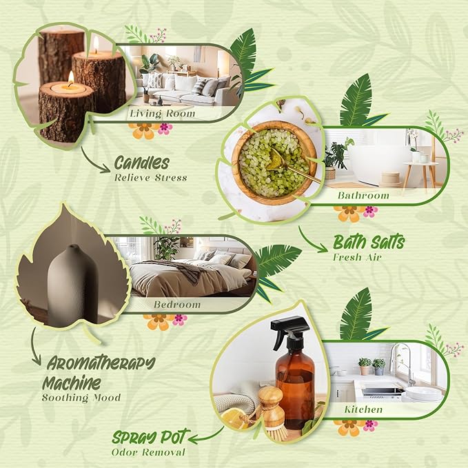Woodland Fragrance Oils Set, Essential Oil Gift Set for Diffuser, Woody Scent Diffuser Oil, Diffuser Scents Oil for Home - Forest Pine, Teak, Bamboo, Fresh Soil, Fallen Leaves, Fresh Air - Bloomnest