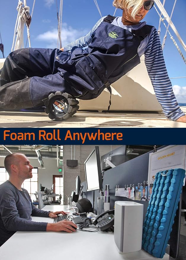 Brazyn Morph Foam Roller (Alpha-Orange): Collapsible Travel Foam Roller for Pain Relief, Workout Muscle Recovery, Back Massager, Deep Tissue Leg Massage, Back Cracker, Stretcher; Small, Portable - Bloomnest