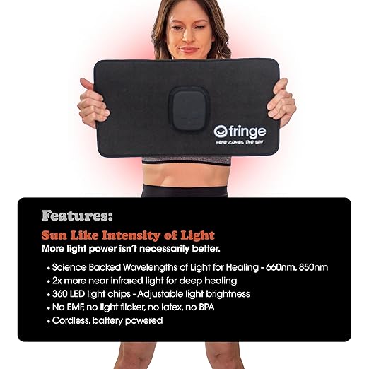 Fringe Red Light Therapy Wrap, Wireless, Has Both Red Light 660nm and Infrared Light 850nm, 360 LED Lights, Sports Recovery JoinFringe