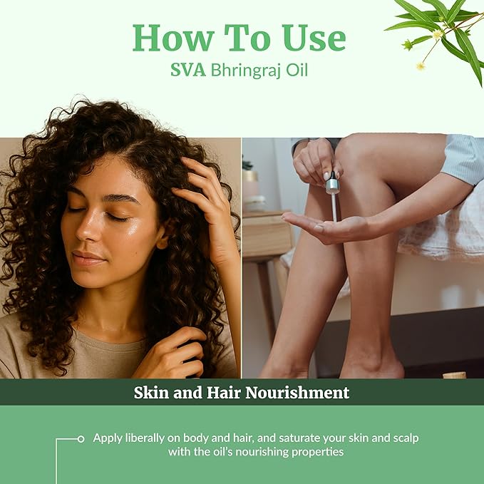 SVA Organic Bhringraj Oil 16oz Premium Carrier Oil for Hair Care, Hair Oiling, Scalp Massage, & Skin Care - Bloomnest