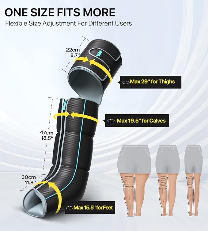 ALLJOY Leg Massager for Circulation and Pain Relief FSA, Sequential Compression Boots for Leg Recovery, Leg Massager with Heat and Compression, FSA/HSA Eligible, Gifts for Men Women