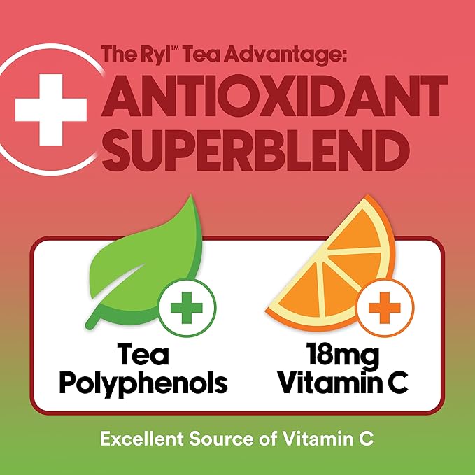 Ryl Iced Tea, Watermelon, Antioxidant Superblend, Zero Sugar, Low Carb, Zero Calorie Iced Tea, 16.0 Fl Oz (12-Pack) - Bloomnest
