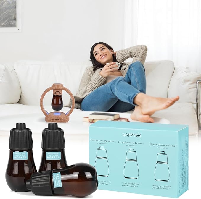 Diffuser for Essential Oils and Aromatherapy Pineapple, Peach, Wild Mint HAPPTWS