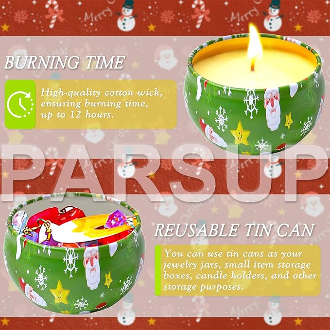 12PCS Christmas Scented Candles, 2.5OZ Jar Candles, 12 Christmas Fragrances Candle Set for Women, Mom, Grandma, Godmother, Coworker, Teacher - Bloomnest