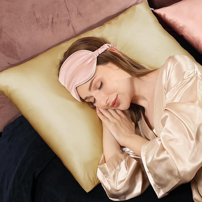 Adubor 100% Silk Pillowcase - Mulberry Silk Pillow Cases, 23 Momme 6A Grade Fibers, Silk Pillow Case for Hair and Skin Health, with Hidden Zipper (Queen 20''x30'', Gold, 1PC) - Bloomnest