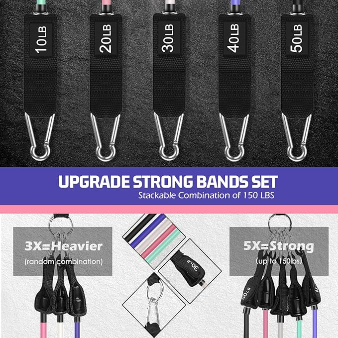 VEICK Resistance Bands, Exercise Bands, Workout Bands, Resistance Bands for Working Out with Handles for Men and Women, Exercising Bands for Fitness Weights Work Out at Home - Bloomnest