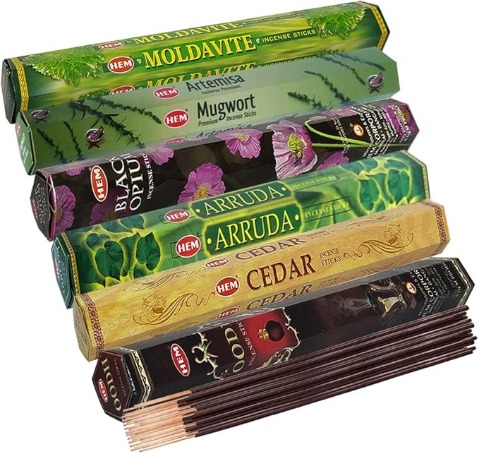Hem Incense Sticks Variety Pack #27 and Incense Stick Holder Bundle with 6 Leafy Fragrances - Bloomnest