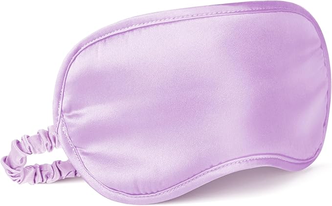 LULUSILK 100% Mulberry Silk Sleep Mask, Lavender Silk Eye Cover for Sleeping, Pack of 1 - Bloomnest