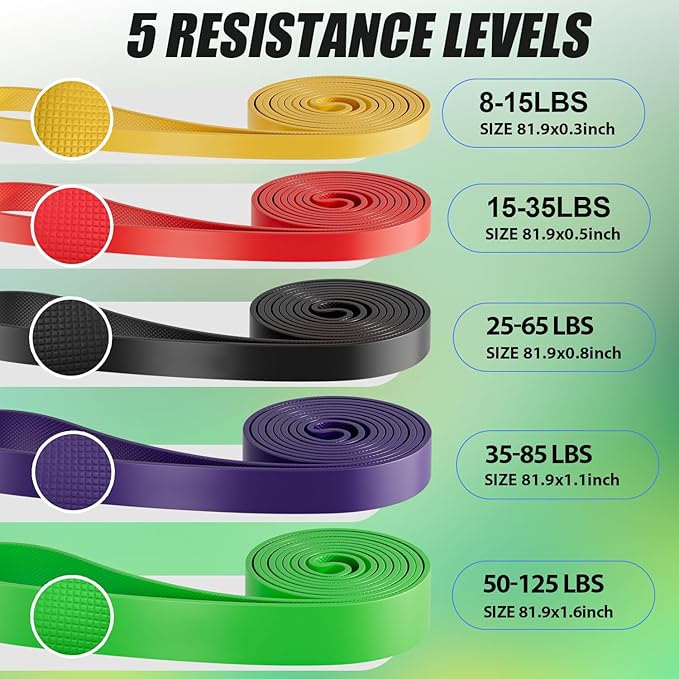WHATAFIT Resistance Bands, Pull Up Assistance Bands, Exercise Bands, Workout Bands Set for Men and Women Home Fitness, Body Stretching, Strength Training, Physical Therapy - Bloomnest