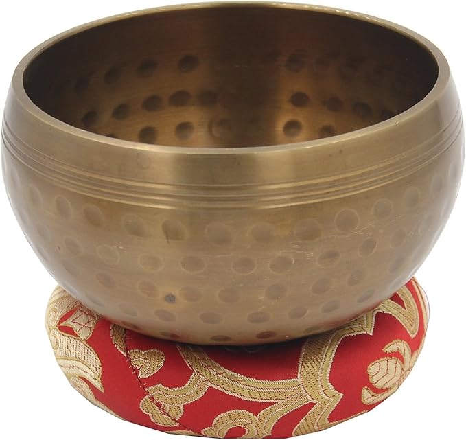 Silk Brocade Ring Cushion Pillow for Tibetan Singing Bowl Hand Made Nepal (Red) - Bloomnest
