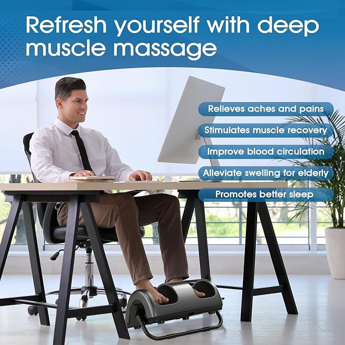 TISSCARE Foot Massager with Heat, Shiatsu Foot Massager for Plantar Fasciitis, Neuropathy, Circulation and Pain Relief, Remote Control, Deep Kneading, Gifts for Women Men Mom Dad - Bloomnest