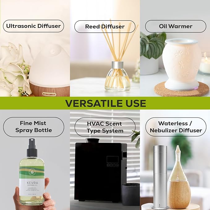 Aroma Country Kevra Diffuser Oil - Luxury Essential Oils for Diffuser Refill & Air Freshener Room Spray - Long-Lasting & Natural Home Fragrance, Garden Lily Scented Oil for Diffusers (8.5 Fl. oz) AromaCountry
