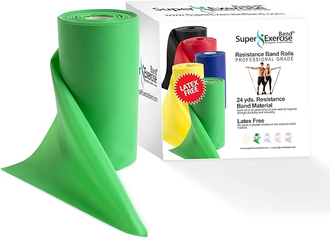 Resistance Band for Working Out - 8,16,24 Yard Resistance Bands Bulk Rolls - 10 Strengths in Light Medium and Heavy Exercise Bands - Latex Free Workout Bands Including iPhone App and e-Book - Bloomnest