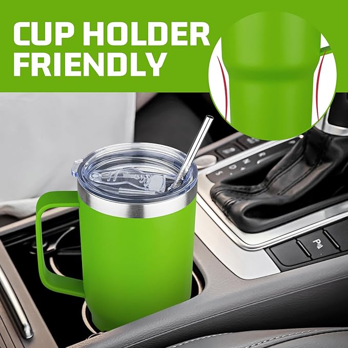 20 oz Tumbler with Handle Stainless Steel Insulated Coffee Mug Tumbler with Lid and Straw Double Wall Vacuum Insulated Coffee Mug Leak Proof Travel Mug Tumbler for Hot and Cold Drink (Mix Color-9)