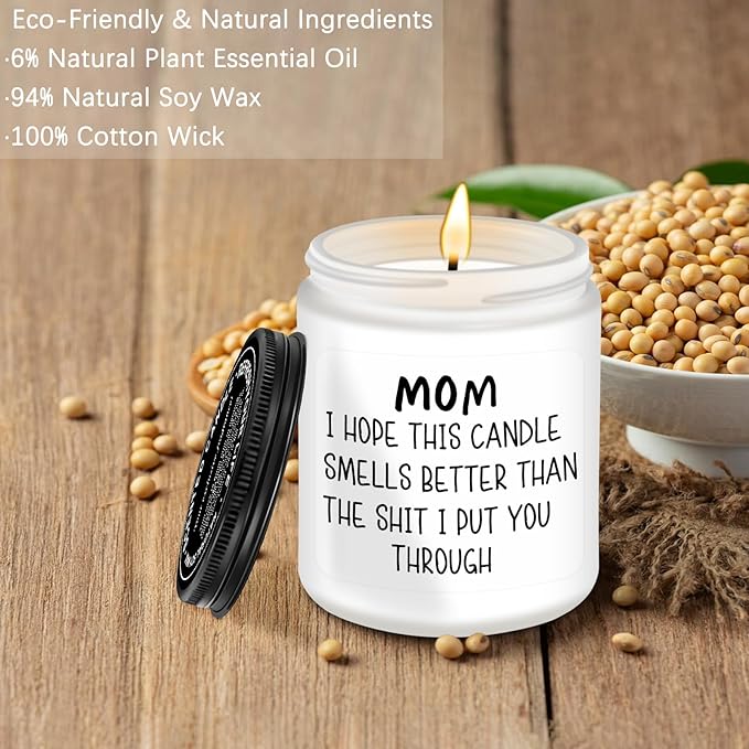 Homsolver Mothers Day Gifts from Daughter Son,Birthday Gifts for Mom, Her, Mother (mom i Hope This Candle-White) - Bloomnest