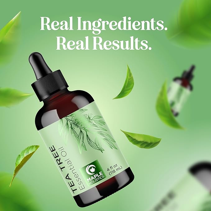 Pure Tea Tree Oil for Hair Skin and Nails - 100% Pure Undiluted Tea Tree Essential Oil with Dropper for Topical Uses Aromatherapy Diffusing and Home and Beauty DIYs - Vegan and Cruelty Free (4 Fl Oz) - Bloomnest