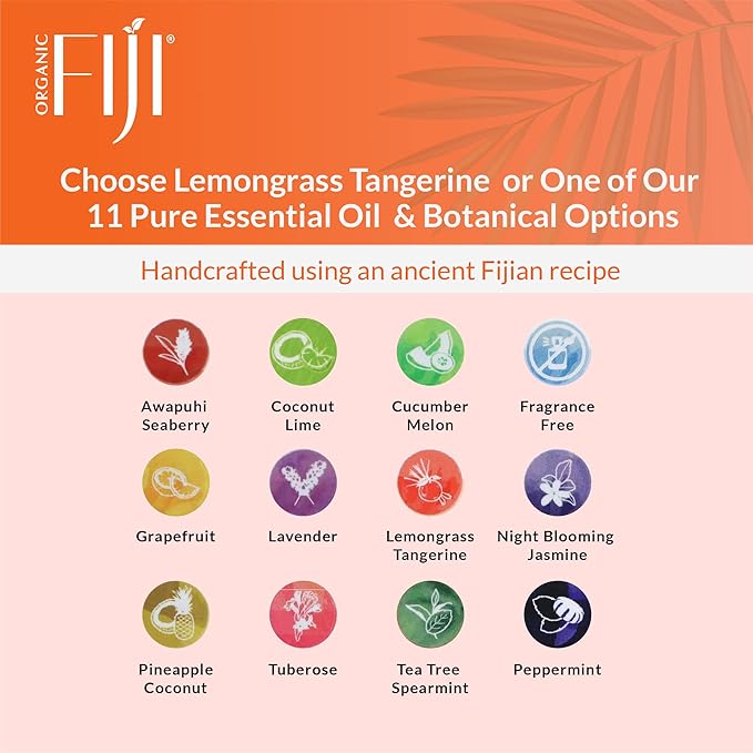 "Coco Fiji Soap Bar for Face and Body Infused With Organic Coconut Oil, Lemongrass Tangerine Essential Oil, Natural Soap for Moisturizing & Pore Purifying Skin, 7 oz, Pack Of 2 " - Bloomnest