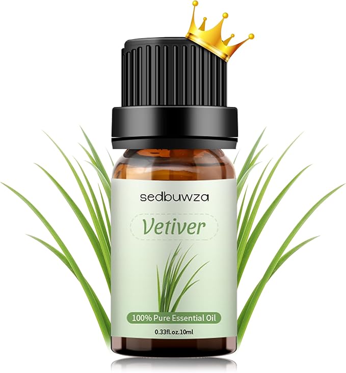 Sedbuwza Vetiver Essential Oil, Pure Organic Vetiver Fragrance Oil for Diffuser, Humidifier, Soap, Candle, Perfume Sedbuwza