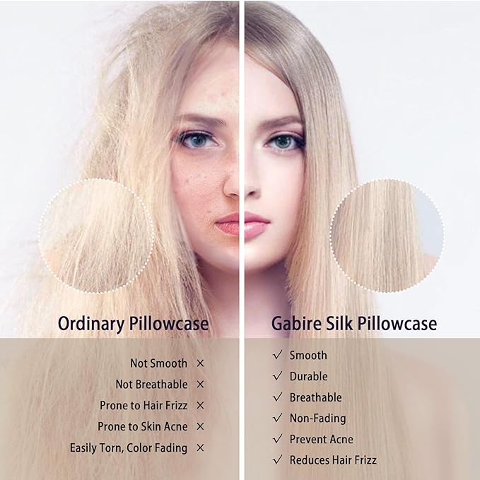 Mulberry Silk Pillow Case for Hair and Skin Prevent Acne Pillow Cases Both Sides Real Silk Pillowcases Organic Silk Pillowcase with Hidden Zipper, Grey, Queen (20"×30") - Bloomnest