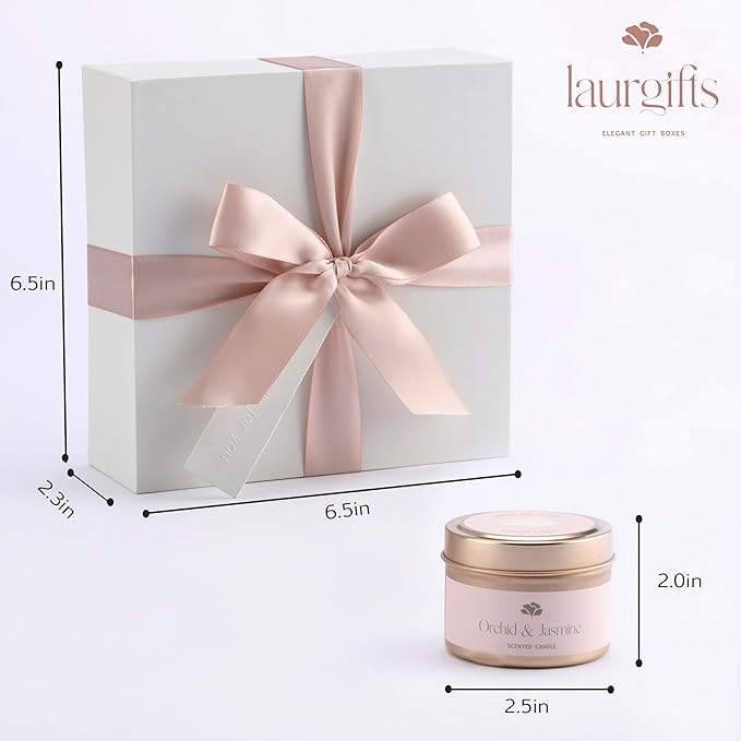Birthday Gifts for Women – Luxury Candle Set & Bath Sets Spa Basket, Small Orchid & Jasmine Self Care Box, Valentine’s Basket for Her, Romantic Birthday Box for Mom, Wife or Friend - Bloomnest