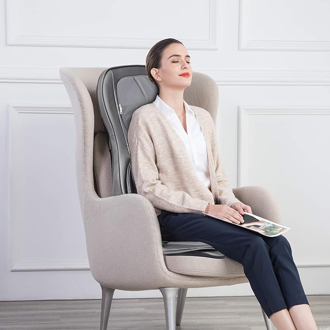 COMFIER Back Massager for Pain Relief Deep Tissue, Shiatsu Neck and Back Massager with Heat, Rolling & Compression Massage Chair Pad for Office Chair, Full Body Massage Chair Gift for Mom Dad - Bloomnest