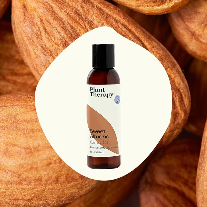 Plant Therapy Sweet Almond Oil - for Skin, Hair, Body, Face & Baby - Natural Moisturizer, Massage & Aromatherapy Carrier Oil 100% Pure, Cold Pressed California Almonds, Made in USA, 4 oz - Bloomnest