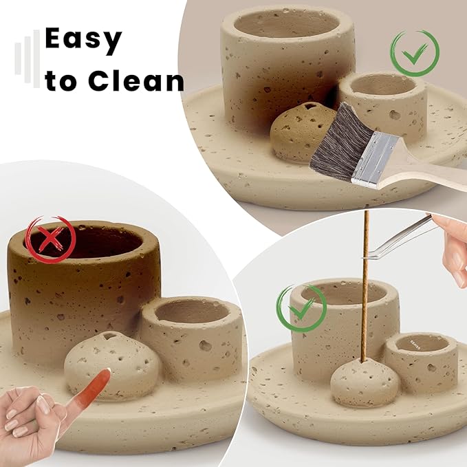4 in 1 Incense Burner Holder, Palo Santo Holder, Sage Holder for Burning, Incense Holder for Incense Sticks, Candle, Fit for Meditation Yoga Home Decor - Bloomnest