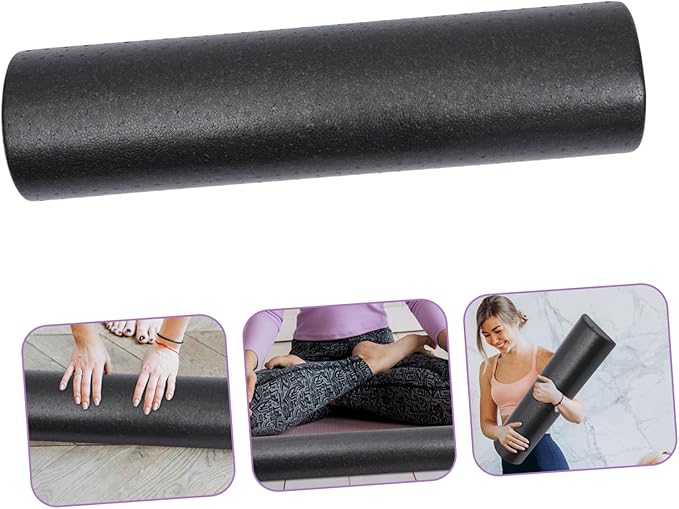 High-Density Half-Round Yoga Roller Black Fitness Roller for Muscle Relief Circulation Boost Elastic Foam Massage Tool for Stretching and Physical Therapy - Bloomnest