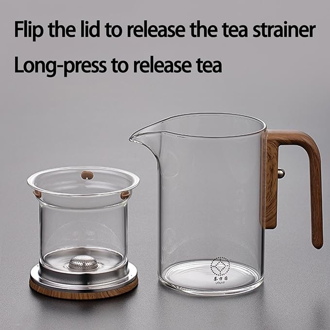 One-Touch La Magic Pot Tea with Infuser, 27oz/800ml Premium Loose Leaf Tea Maker, Elegant Magic Tea Pot Glass Gift Set, Heat-Resistant Borosilicate Glass, Easy to Clean - Bloomnest