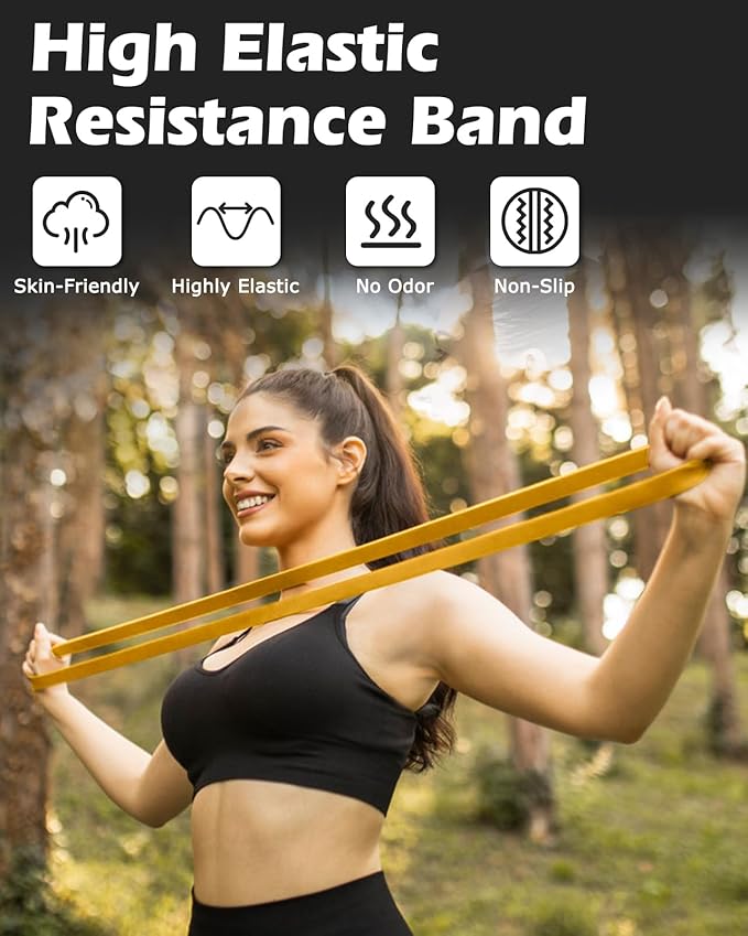 Zacro Resistance Bands, 6 Resistance Levels Pull Up Assistance Bands, Exercise Bands for Men&Women, Heavy Duty Resistance Band Set with Door Anchor, for Working Out, Muscle Training, Physical Therapy - Bloomnest