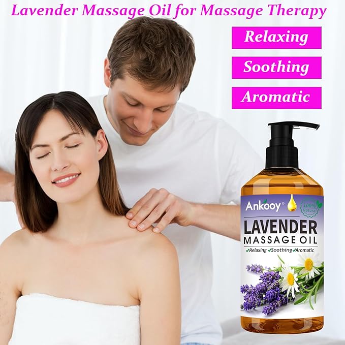 3 Pack Massage Oil for Massage Therapy,Sore Muscle Arnica Oil & Relaxing Lavender Oil & Ginger Oil Lymphatic Drainage & Massage Ball,Spa Massage Kit Christmas Gifts Stocking Stuffers for Men Women - Bloomnest
