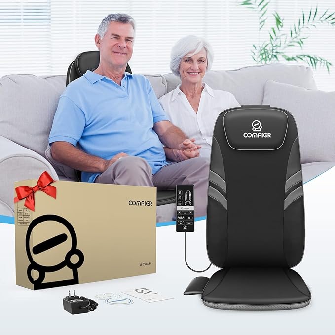 COMFIER Back Massager for Back Pain,APP Control, Shiatsu Massage Chair Pad,Electric Chair Massagers with Heat,Seat Cushion for Office,Home,Ideal Gifts for Mom,Dad,Him,Her - Bloomnest