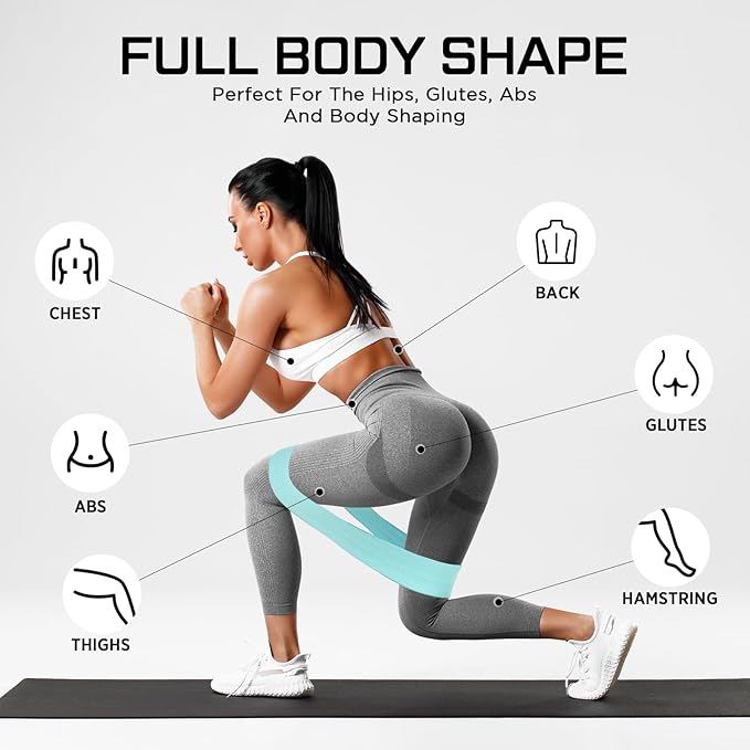 24 Pcs Fabric Resistance Bands for Working Out Strength Exercise Bands for Women Men Resistance Loop for Legs and Butt, Yoga, Pilates, Rehab, Fitness and Home - Bloomnest