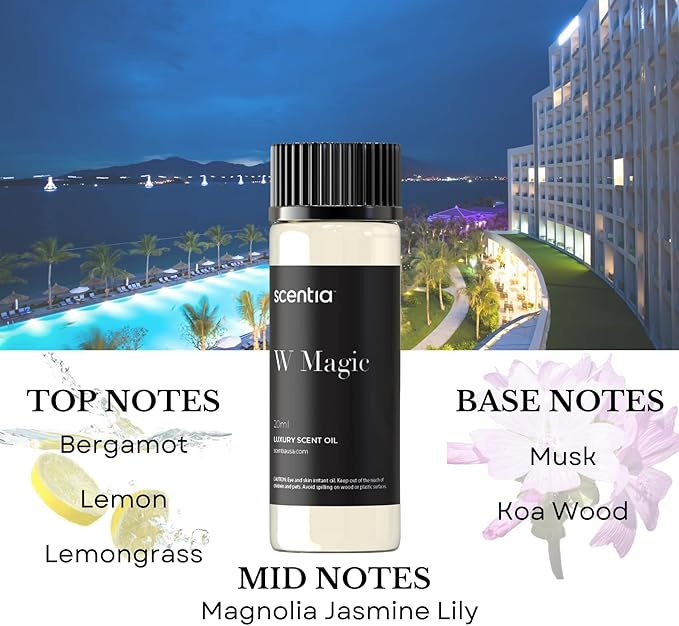 Scentia Hotel Diffuser Oil | Aromatherapy Fragrances Inspired by 5-Star Hotels | Luxurious Scents Gift Set - 3 x 20ml Bottles Set - The 1 Hotel Miami, W Hotels - Thanksgiving & Holiday Gift - Bloomnest